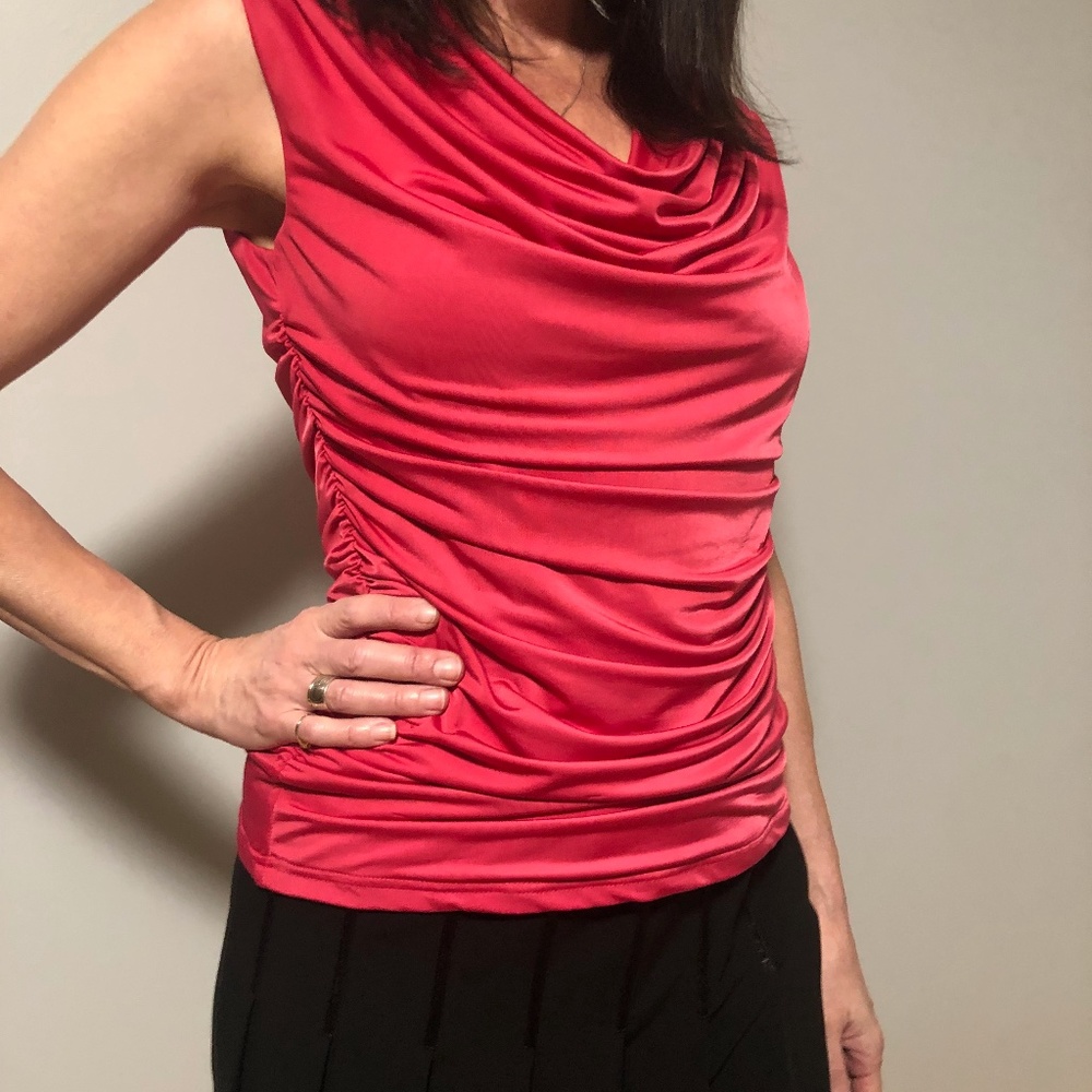 Linea Domani Fuchsia Ruched Shirt